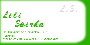 lili spirka business card